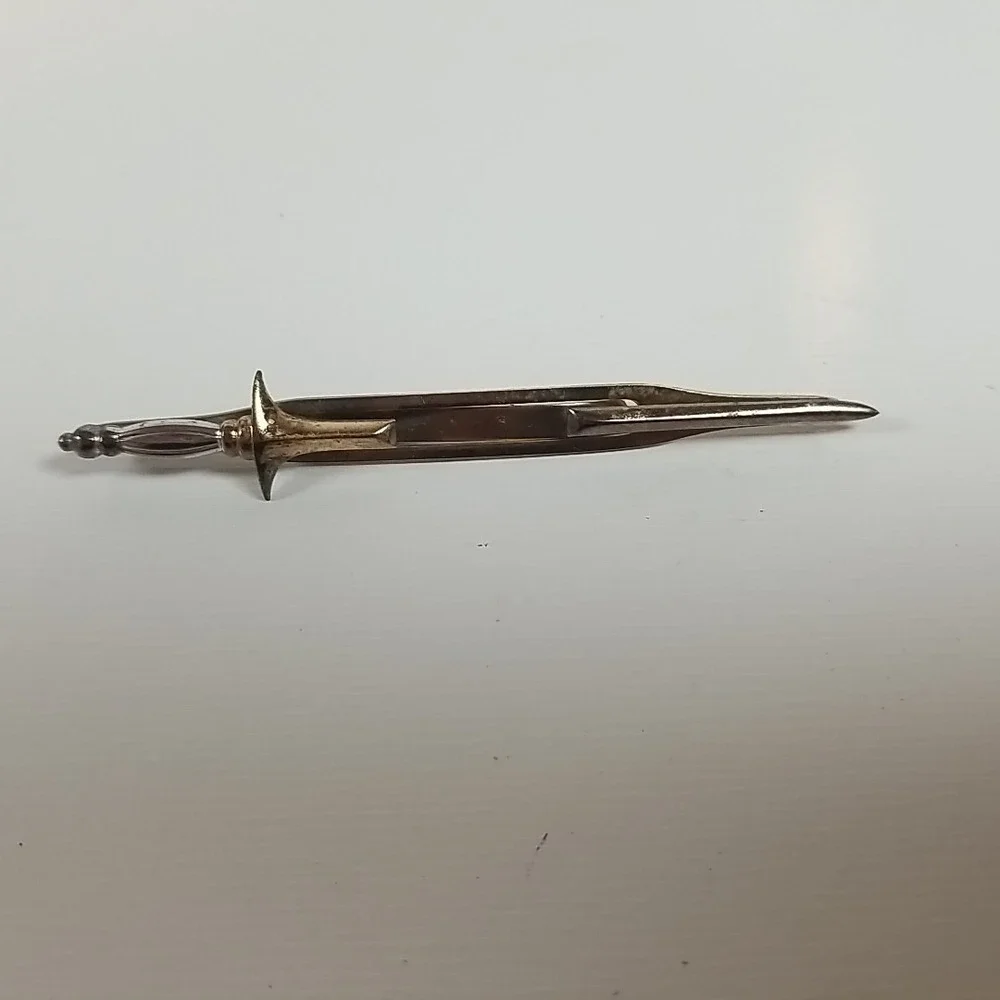 Cavalry Officer Broad Sword Vintage SWANK Tie Bar Clip Ceremonial Dress